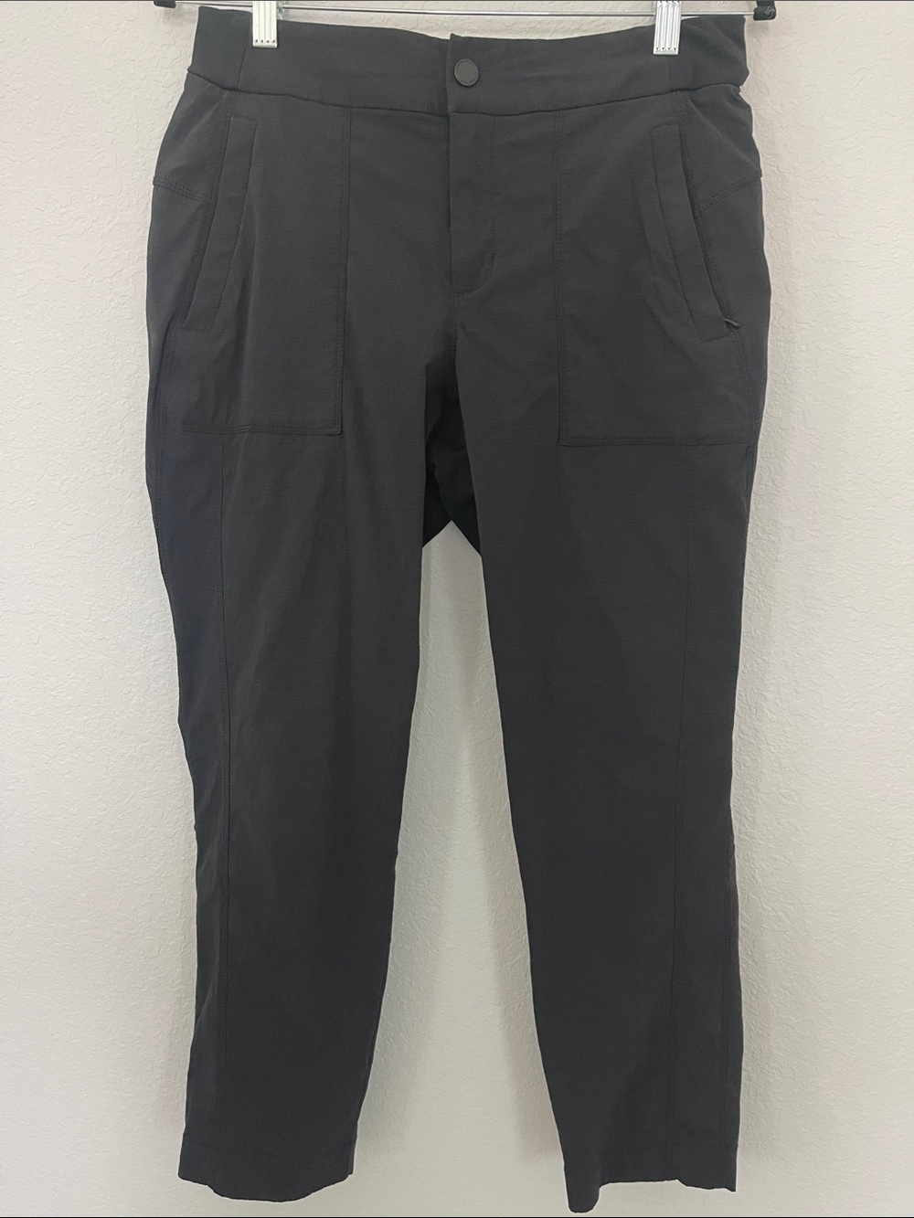 Athleta Trekkie Utility Hiking Pants Women’s 8 Tall Black Ripstop Stretch Travel